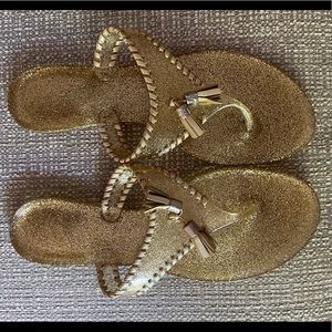 Gold Jelly Jack Roger flip flops